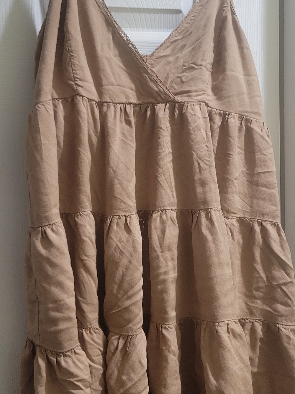 Aeropostale Tiered Mini Dress in Taupe